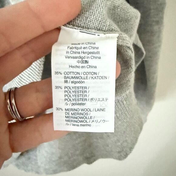 J. Crew Cotton Merino Wool Blend Lightweight V-neck Sweater in Heathered Gray L - Picture 5 of 5